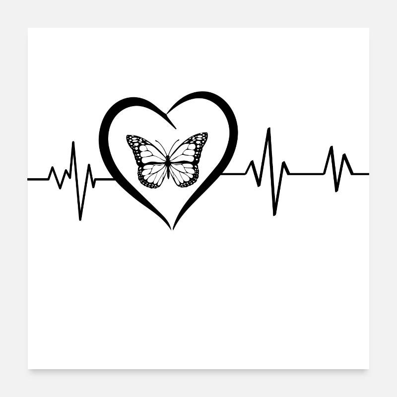 battement de cœur papillon Poster 60 x 60 cm