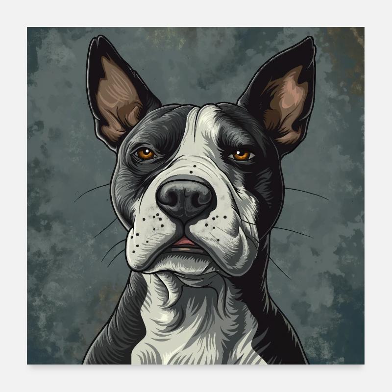 Bullterrier Poster 60x60 cm