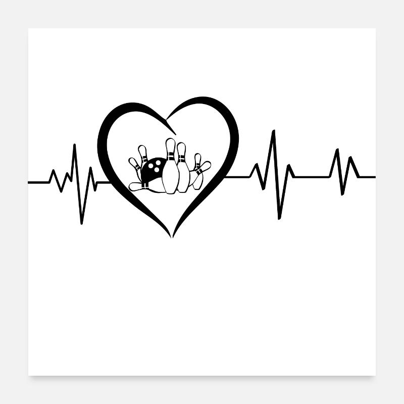 heartbeat bowling Poster 24" x 24" (60x60 cm)