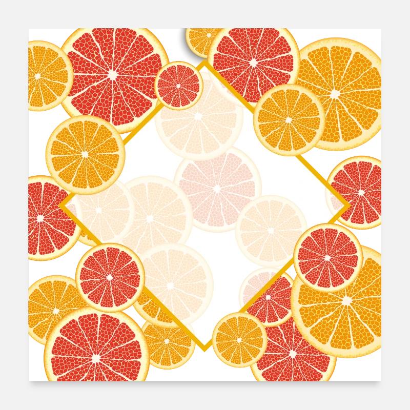 Fenêtre orange pamplemousse Poster 60 x 60 cm