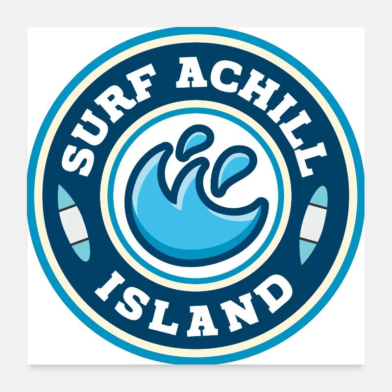 Surf Achill Island Poster 24" x 24" (60x60 cm)