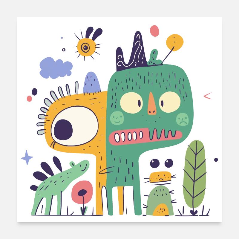 Scaredy-cats Poster 24" x 24" (60x60 cm)