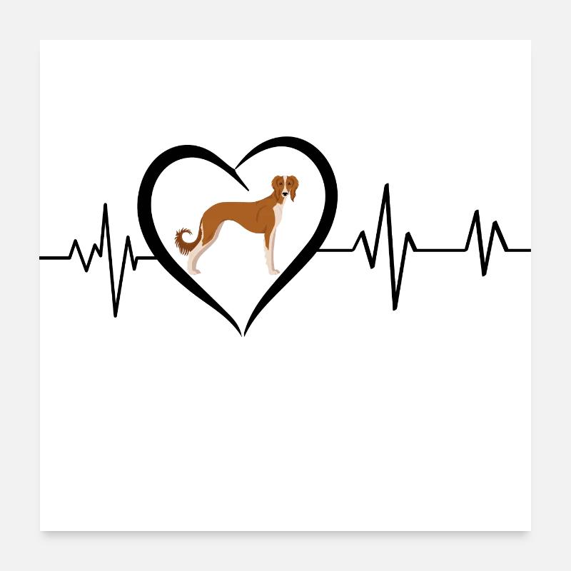 battement de cœur saluki Poster 60 x 60 cm