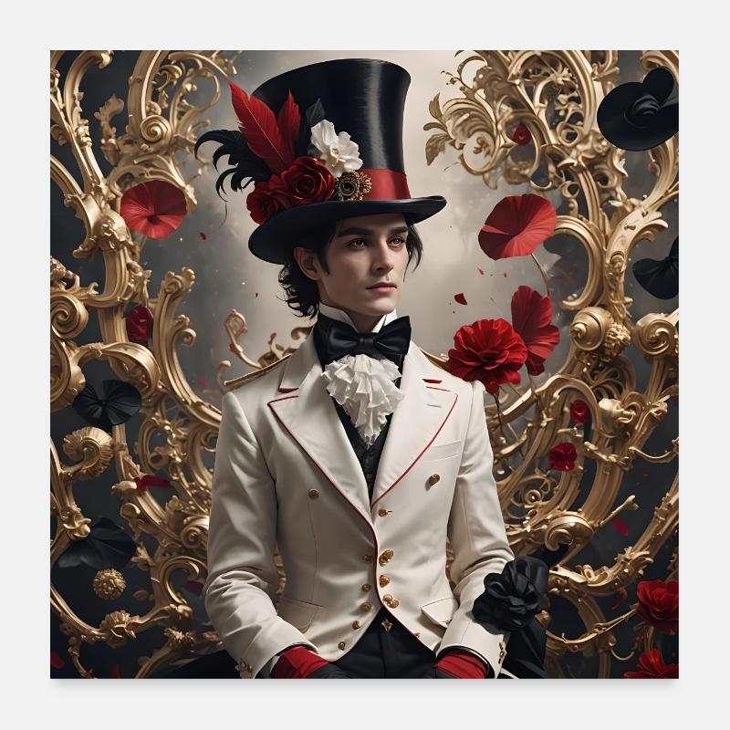 in Pose - Poster 60x60 cm - Weiß