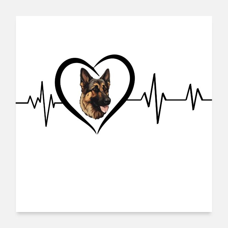 Heartbeat Shepherd Poster 24" x 24" (60x60 cm)
