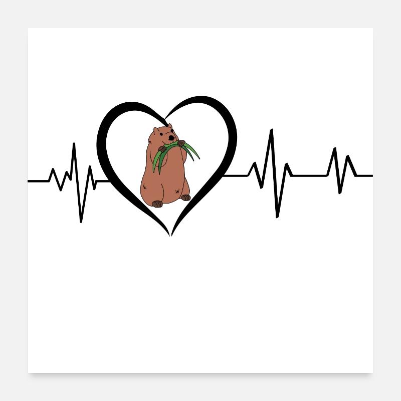 Groundhog heartbeat Poster 24" x 24" (60x60 cm)