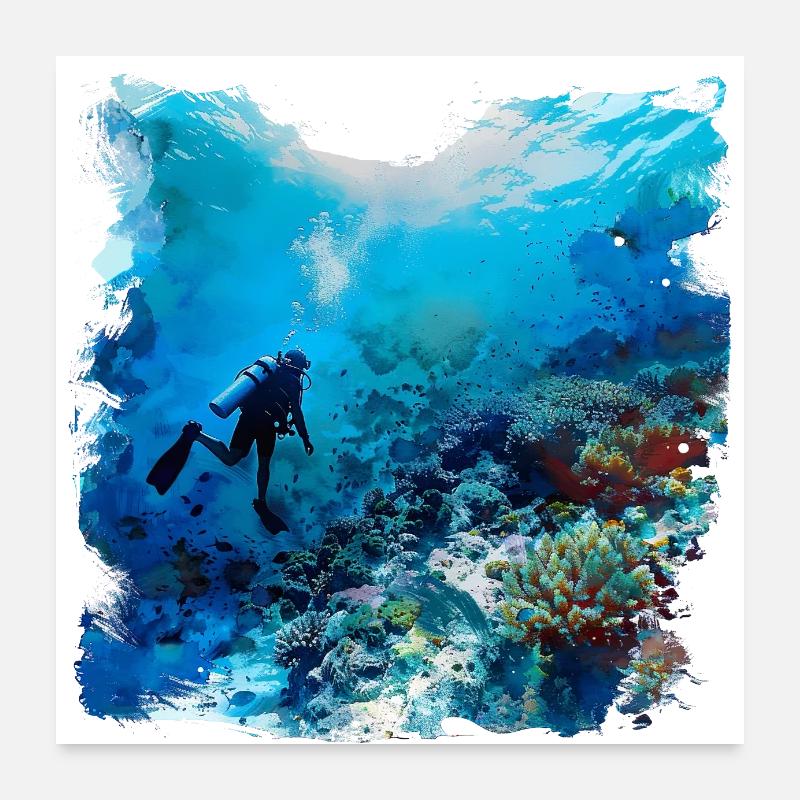 Eintauchen in eine fremde Welt Poster 60x60 cm