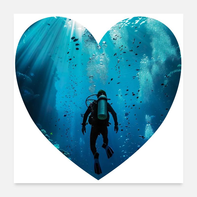 La plongée est plus qu’un simple passe-temps Poster 60 x 60 cm
