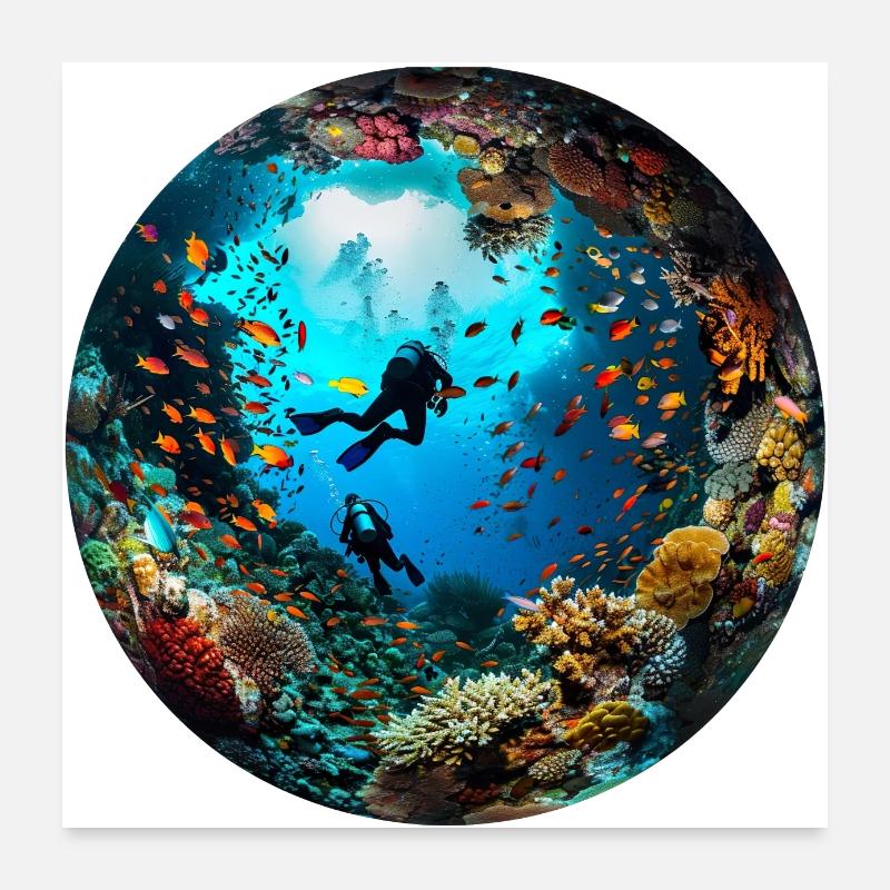 La plongée comme porte d’entrée sur la mer Poster 60 x 60 cm