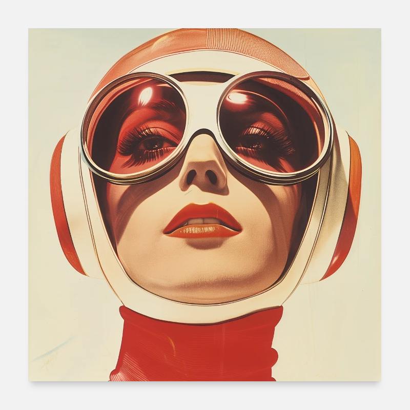 Femme - Mode de l’espace - Mode des années 1960 Poster 60 x 60 cm