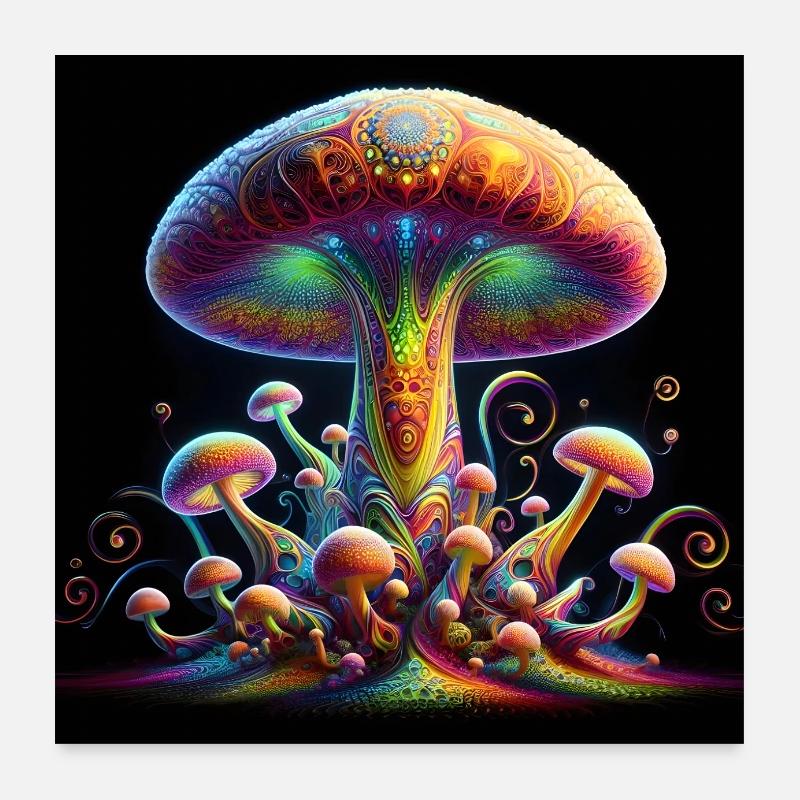 Psychedelischer Pilz 00002 Poster 60x60 cm