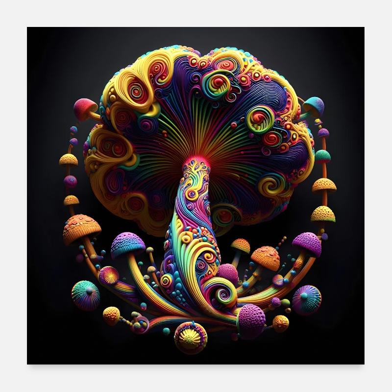 Psychedelischer Pilz 00003 Poster 60x60 cm