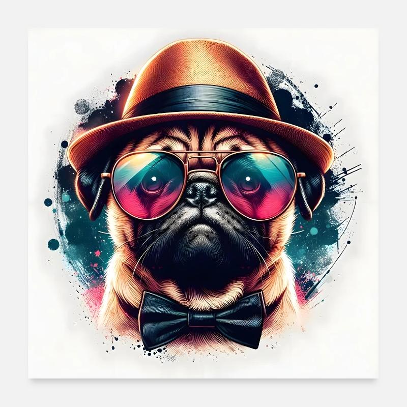 lustiger Hund 00003 Poster 60x60 cm