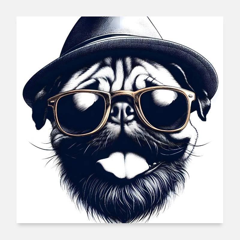 Lustiger Hund 00005 Poster 60x60 cm