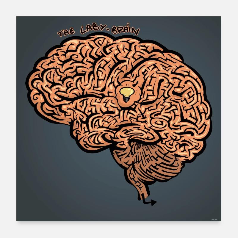Laby Brain Poster Poster 60 x 60 cm