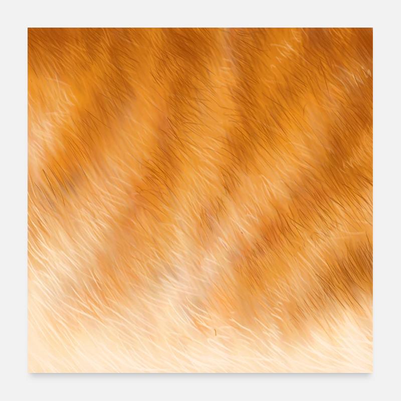 Rotes Katzenfell Poster 60x60 cm