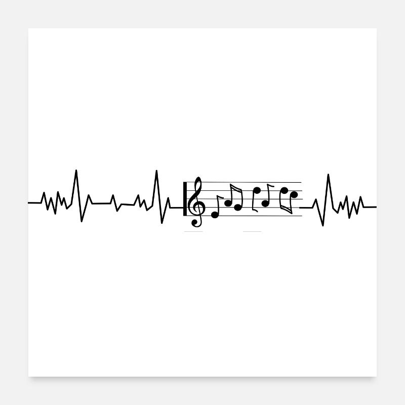 Heartbeat musical note Poster 24" x 24" (60x60 cm)