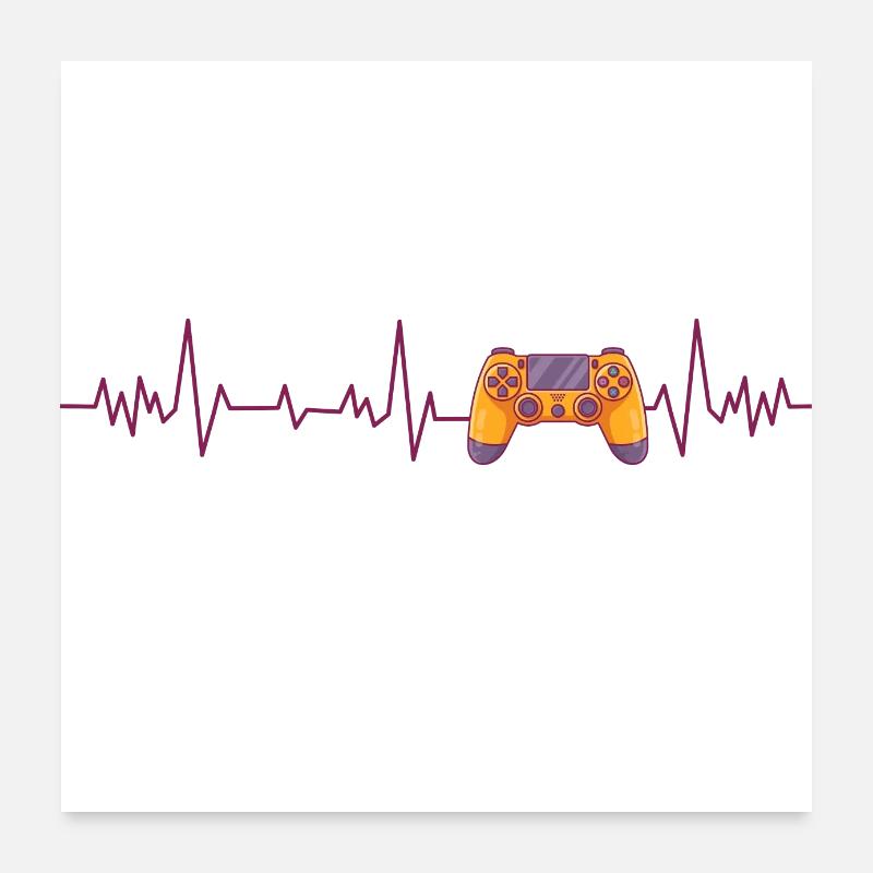 Battement de cœur console de jeux Poster 60 x 60 cm