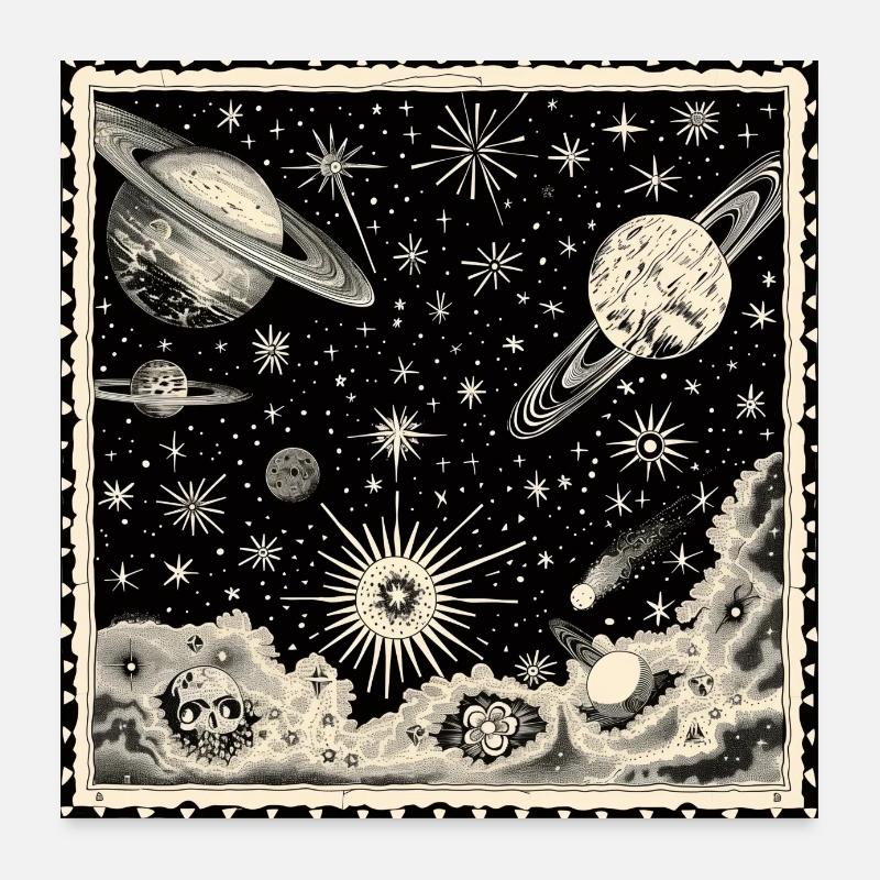 Kosmische Sterblichkeit Poster 60x60 cm