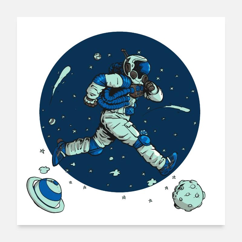 Cosmonaut Runner Poster 24" x 24" (60x60 cm)