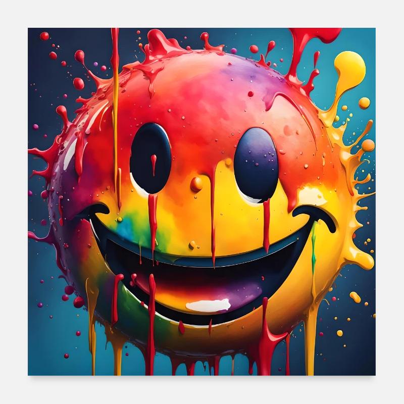 Smile - Poster 60x60 cm - Weiß