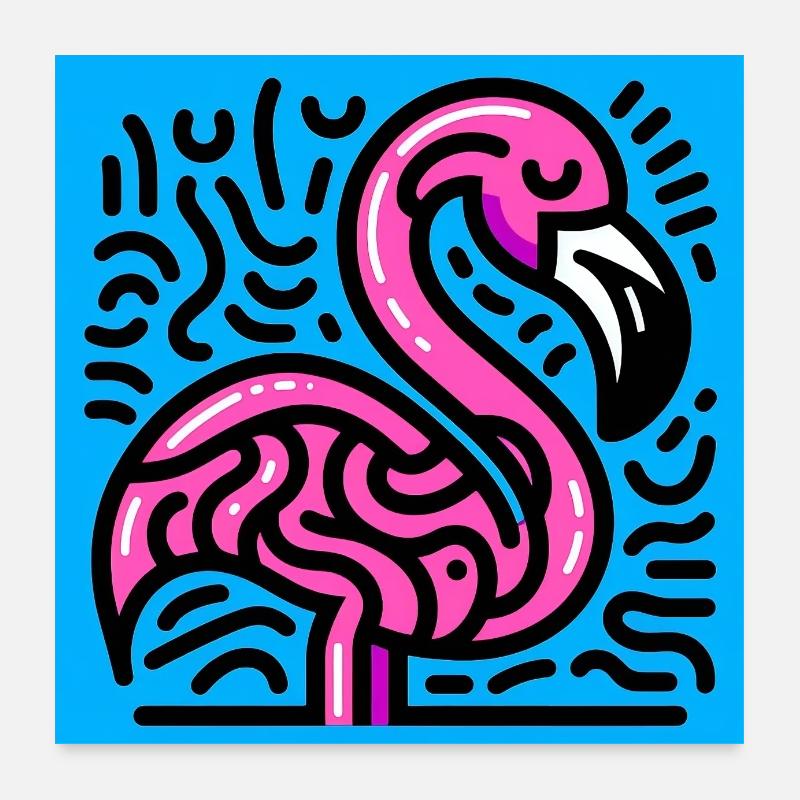 Flamant Poster 60 x 60 cm