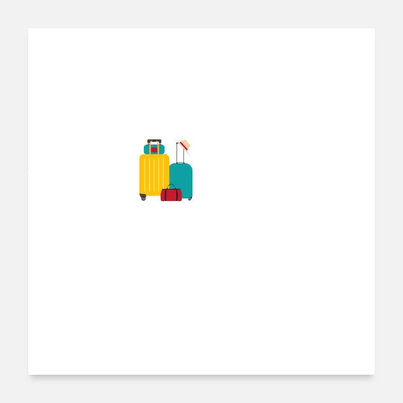 Heartbeat Travel Suitcase Poster 24" x 24" (60x60 cm)