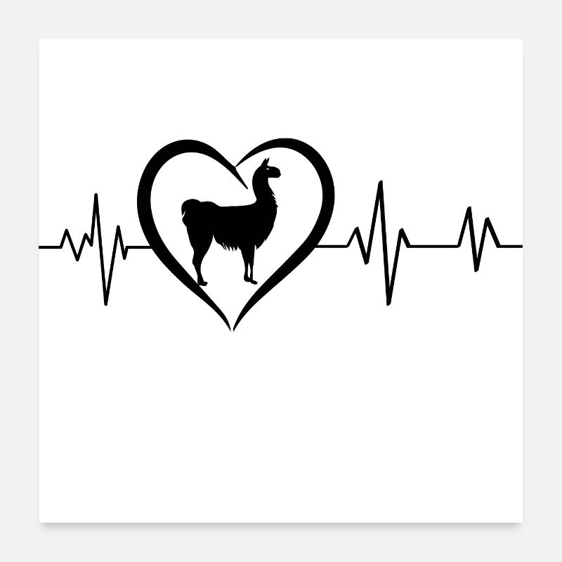 battement de cœur llama Poster 60 x 60 cm