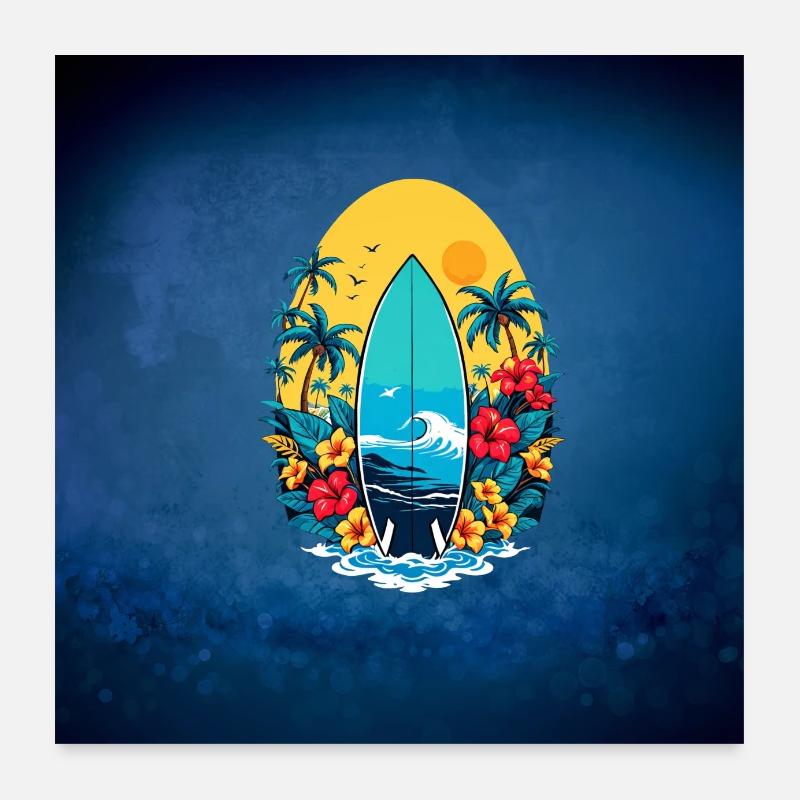Stylish surfboard Poster 24" x 24" (60x60 cm)