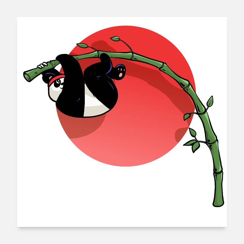 Panda med plads Poster 60x60 cm