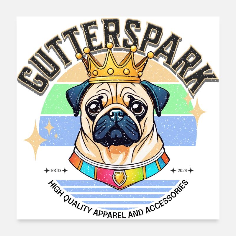 Gutterspark Design Mops Poster 60x60 cm