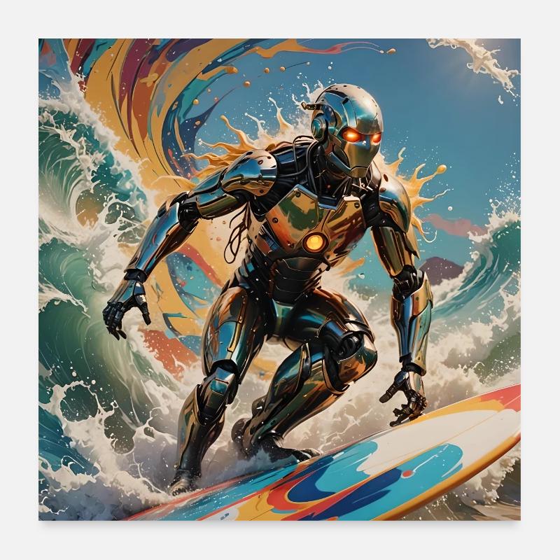 Surfrobot Poster 60x60 cm
