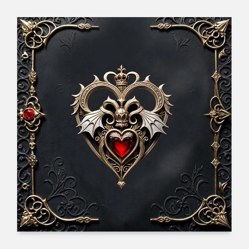 Atemberaubendes gotisches Herz Poster 60x60 cm