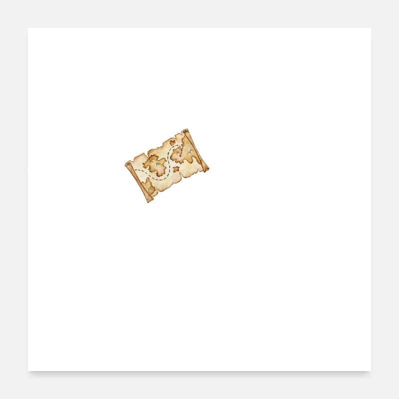 Heartbeat Treasure Map Poster 24" x 24" (60x60 cm)