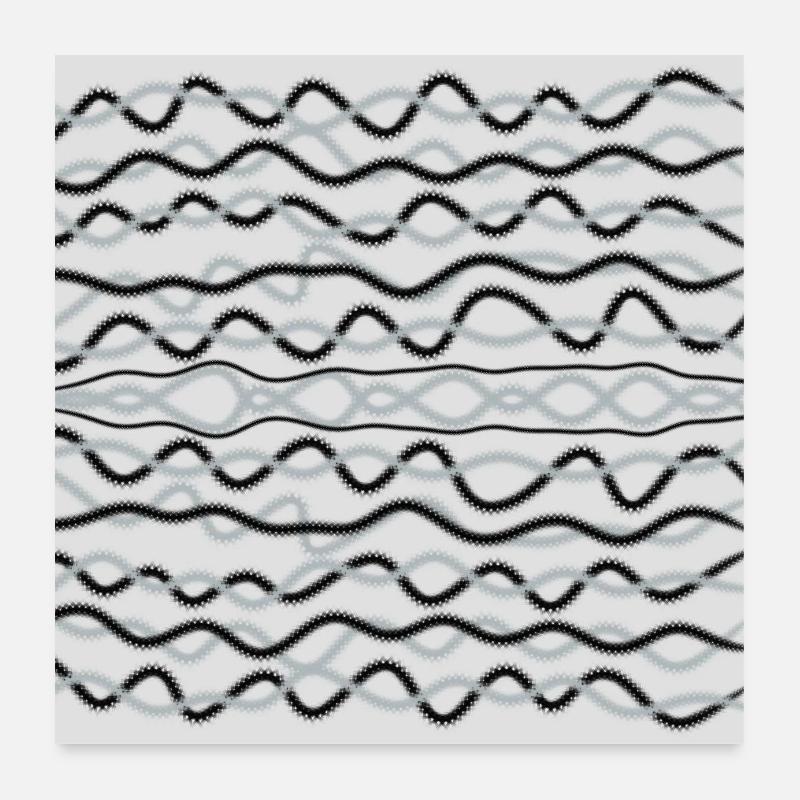 Horizontal symmetrical lines on gray background Poster 24" x 24" (60x60 cm)