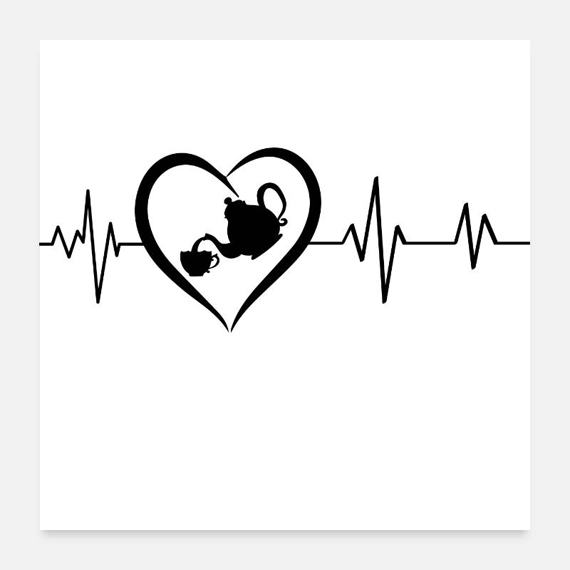 heartbeat teapot Poster 24" x 24" (60x60 cm)