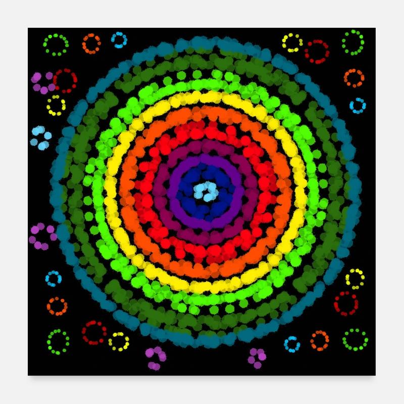 Regenbogen-Kreis Poster 60x60 cm