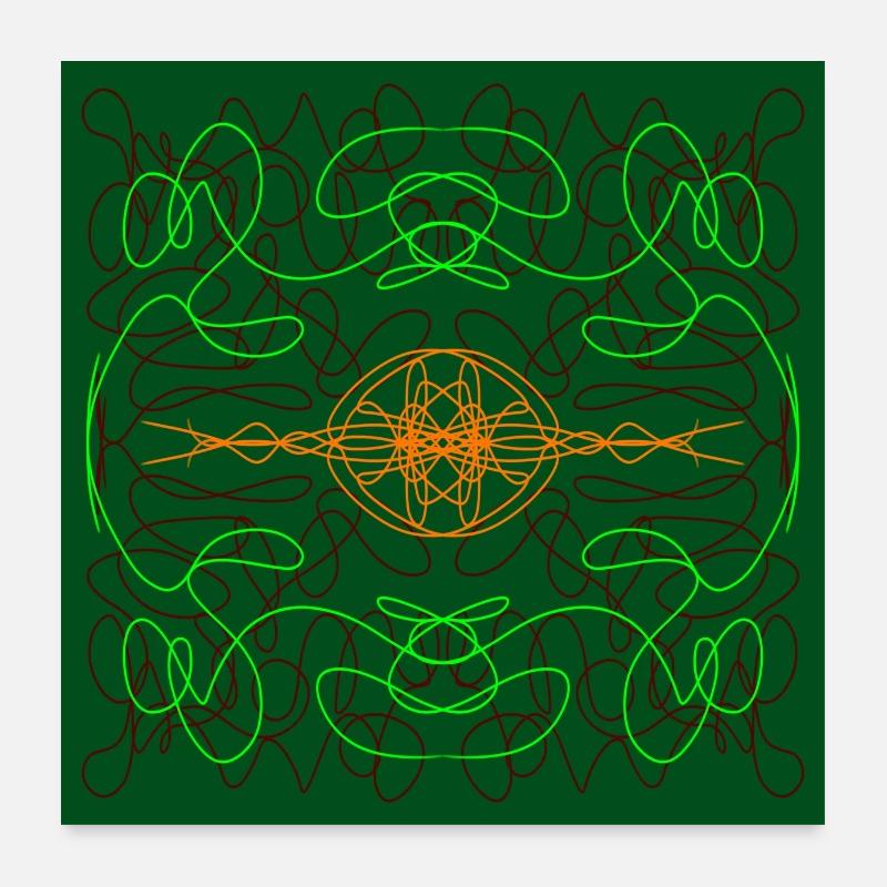 Green and orange abstract design Poster 24" x 24" (60x60 cm)