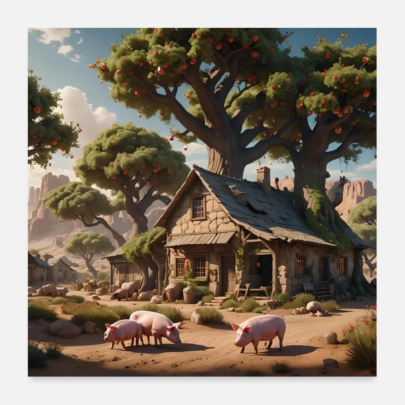 Pig farm Poster 24" x 24" (60x60 cm)