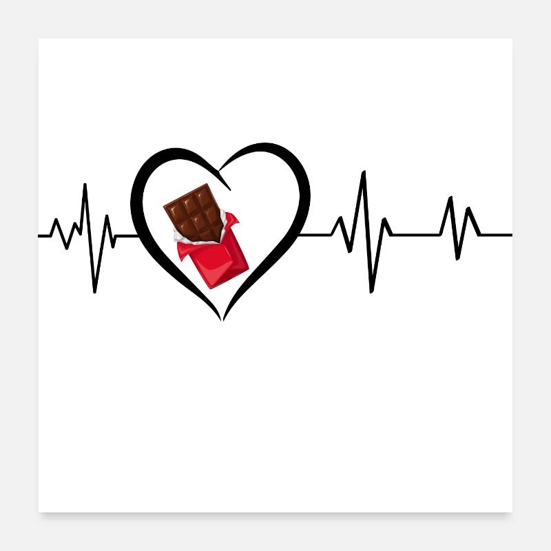 Heartbeat Chocolate Bar Poster 24" x 24" (60x60 cm)