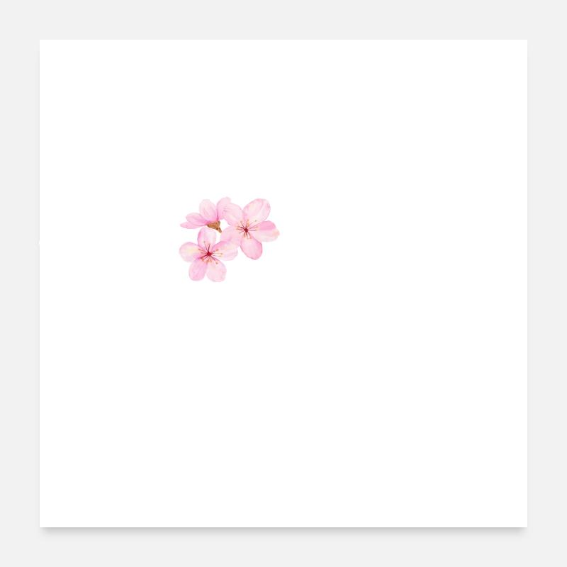 battement de cœur fleur de cerisier Poster 60 x 60 cm