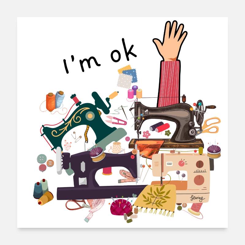 Ich bin eine Schneiderin - Couture Humor Geschenk - Poster 60x60 cm - Weiß