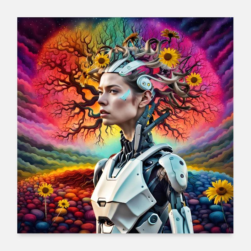 Android Tree - Poster 24" x 24" (60x60 cm) - white