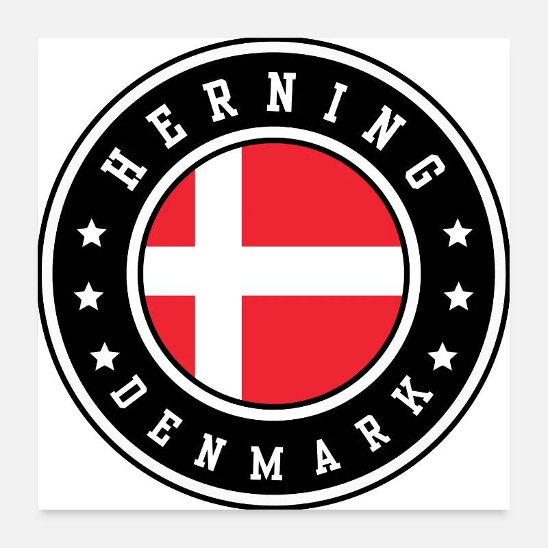 Herning, Danemark Poster 60 x 60 cm
