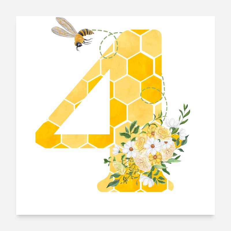 4th Anniversary Bee Poster 24" x 24" (60x60 cm)