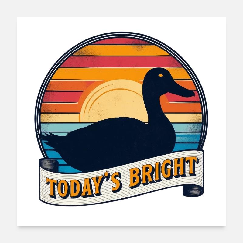 Quacking with Joy: Duck Design in a Classic Style Poster 24" x 24" (60x60 cm)