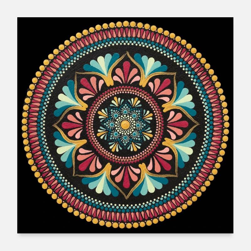 Blue and Pink Mandala Poster 24" x 24" (60x60 cm)
