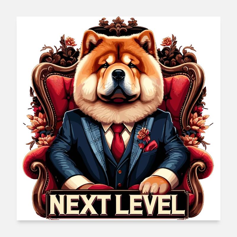 Chow Chow Next Level Königssessel Hund Geschenk Poster 60x60 cm