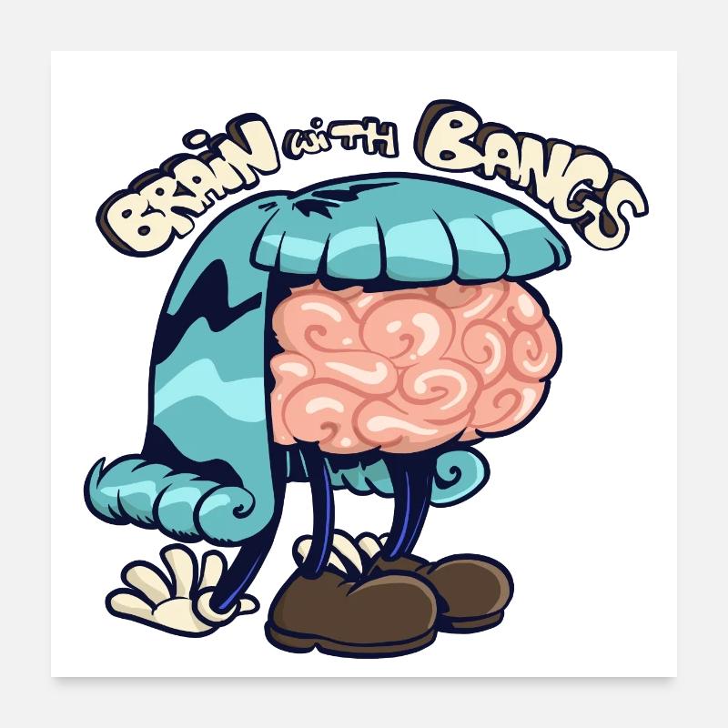 brain with bangs Poster 24" x 24" (60x60 cm)