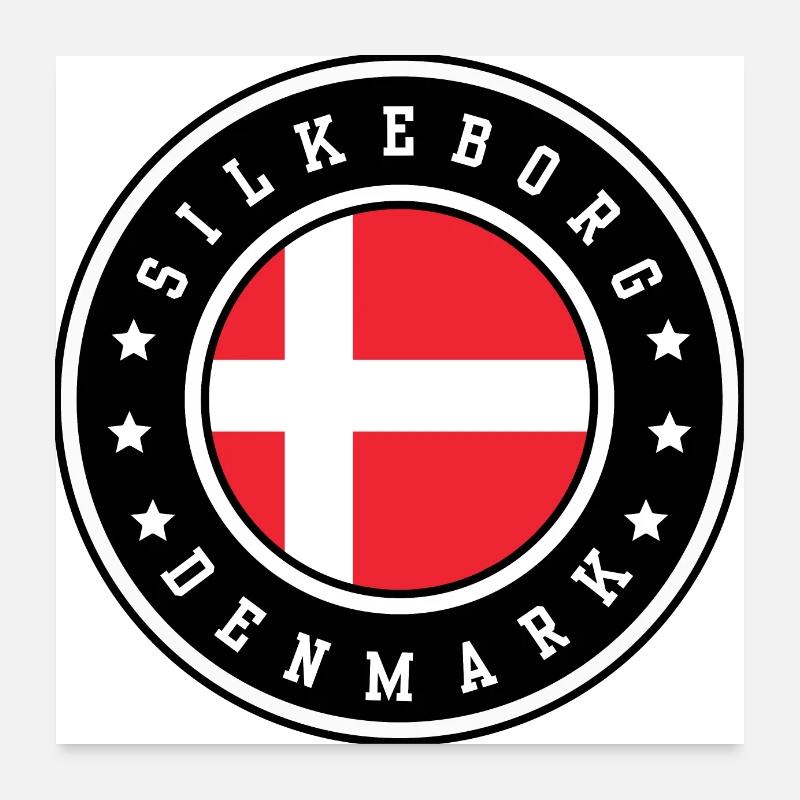 Silkeborg, Dänemark Poster 60x60 cm